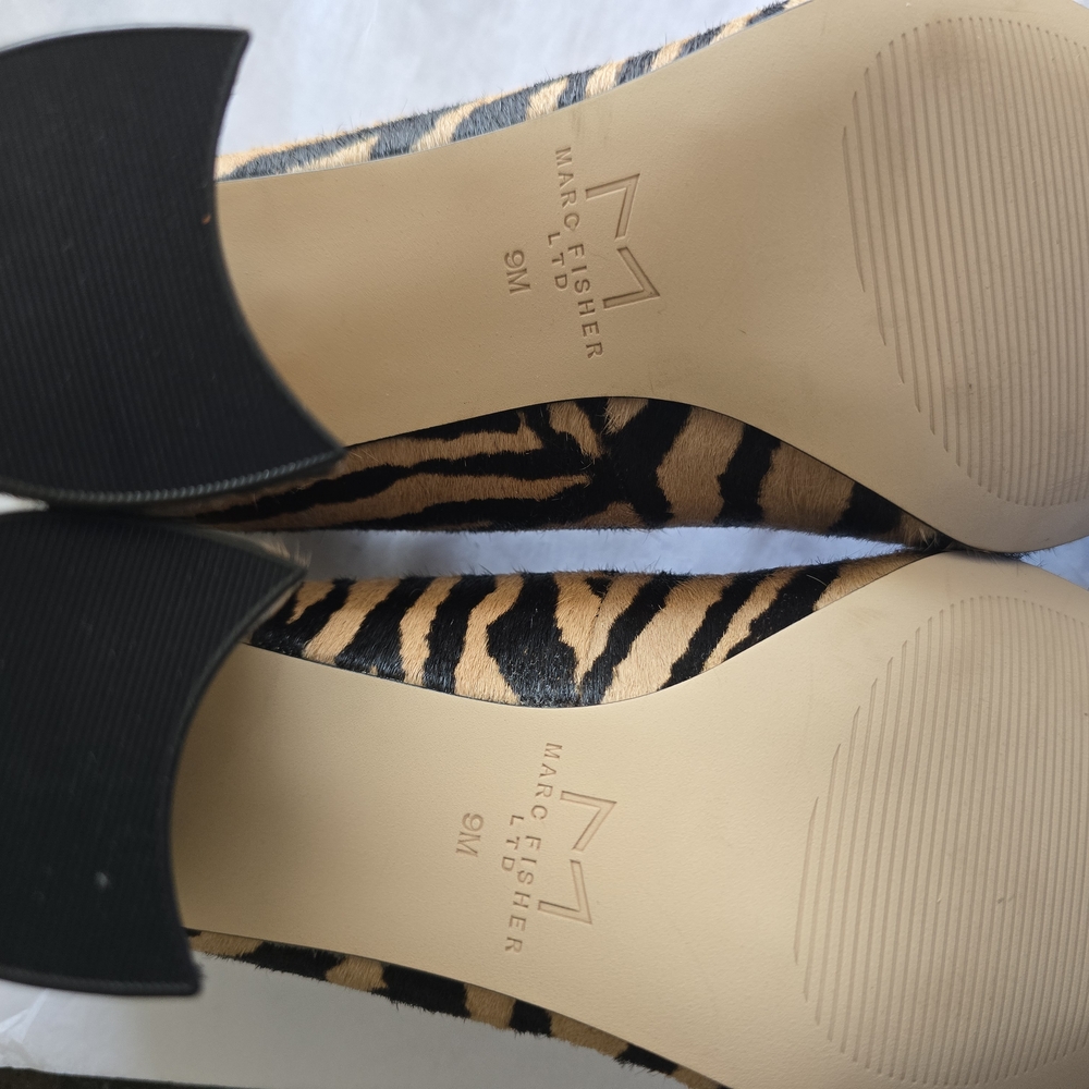 Marc Fisher Black and Tan Animal Print Heels - Picture 7 of 7